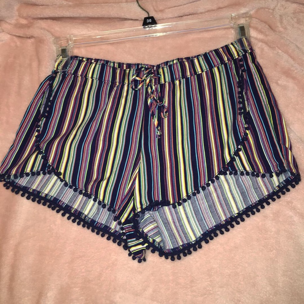 Striped flowy shorts